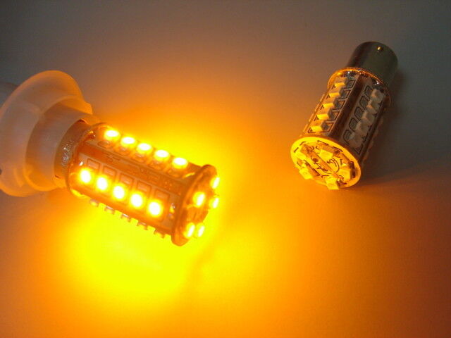 2x 45 LED Turn Signal Bulbs GSXR HAYABUSA ZX6 ZX10 ZX14 GTR1400 650R BAU15s 7507