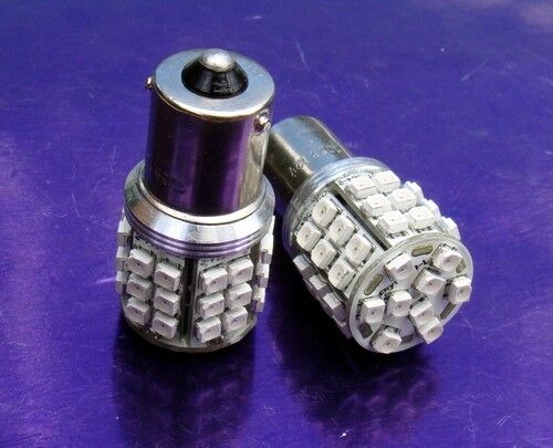 2x 45 LED Turn Signal Bulbs GSXR HAYABUSA ZX6 ZX10 ZX14 GTR1400 650R BAU15s 7507