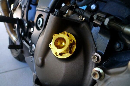 GOLD Triumph Oil Cap - 675 675R Street T595 955i Sprint 1050 Speed Triple Tiger