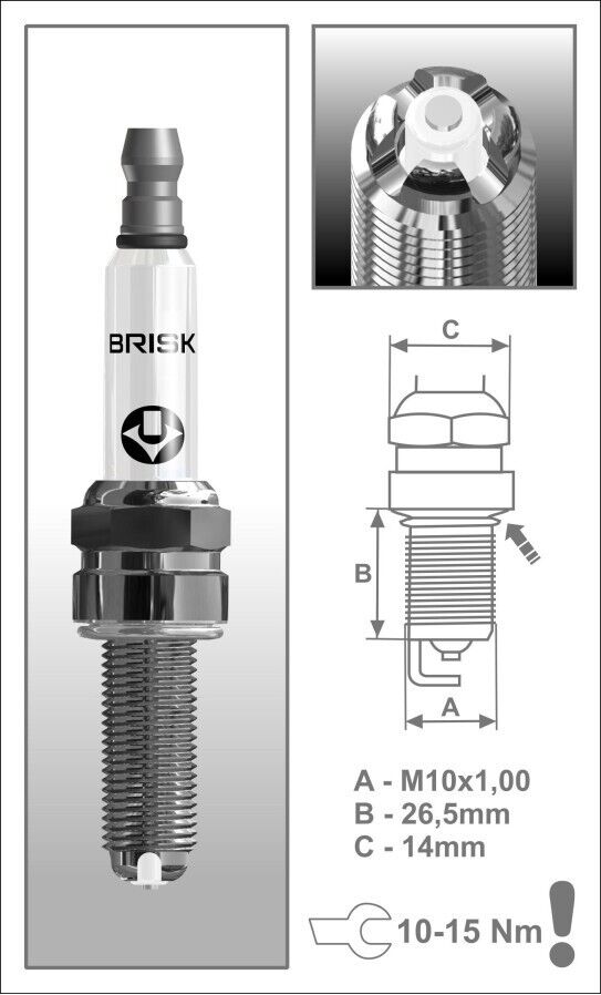 2 x BRISK COR12LGS Spark Plugs For Yamaha R7 MT-07 XSR700 Tenere 700