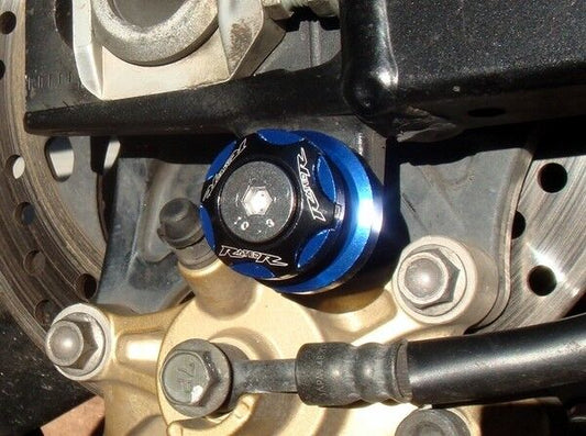 BLUE 6mm Swingarm Spools R1 R7 R6 R3 FZ1 FZ8 FZ9 MT09 MT10 RSV4 675 675R 821 959
