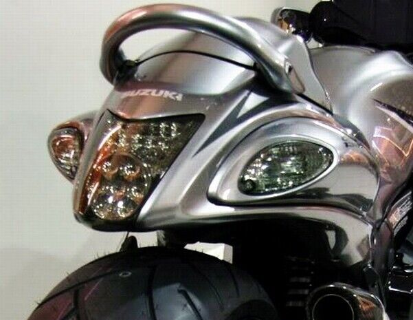 2x CHROME Turn Signal Globes Bulb HAYABUSA GSXR ZX6 ZX10 ZX14 1156 Offset BAU15s