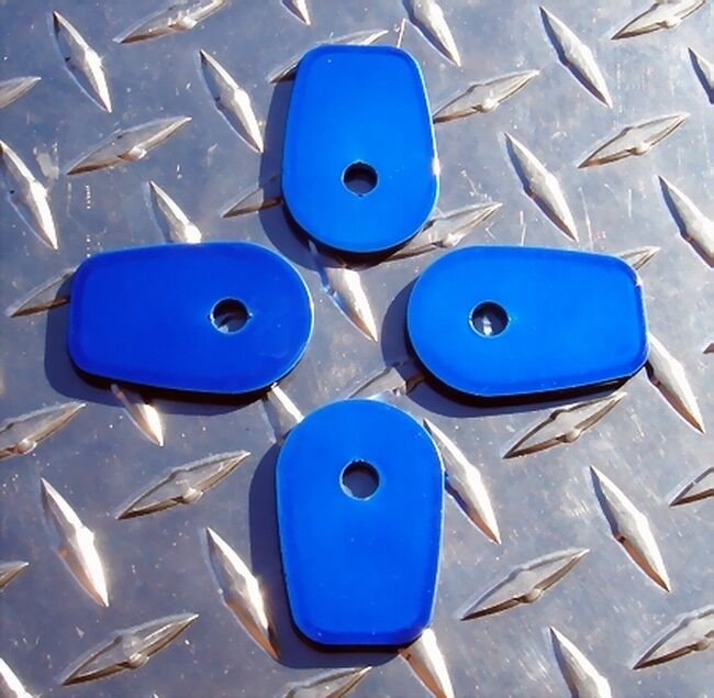 Yamaha BLUE Turn Signal Adapter Plates - R1 R6 R7 FZ1 YZF YZF1000 YZF600