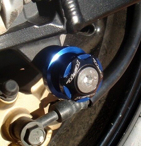 BLUE 6mm Swingarm Spools R1 R7 R6 R3 FZ1 FZ8 FZ9 MT09 MT10 RSV4 675 675R 821 959