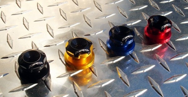Black 10mm Swingarm Spools - Kawasaki ER6 650R ZX6 ZX9 ZX10 ZX12 ZX14 Z1000 Z800