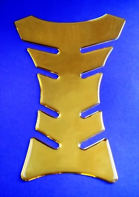 GOLD Chrome Tank Pad GSXR 675 R1 R6 FZ6 FZ8 CBR 600RR CB1000 ZX6 ZX10 ZX12 ZX14