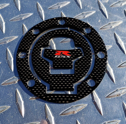 GSX-R REAL Carbon Fibre Fuel / Gas Cap Pad Tank Cover Decal GSXR 600 750 1000