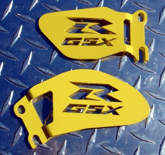 GSXR Logo Yellow Heel Guards / Ankle Plates GSX-R 600 750 1000