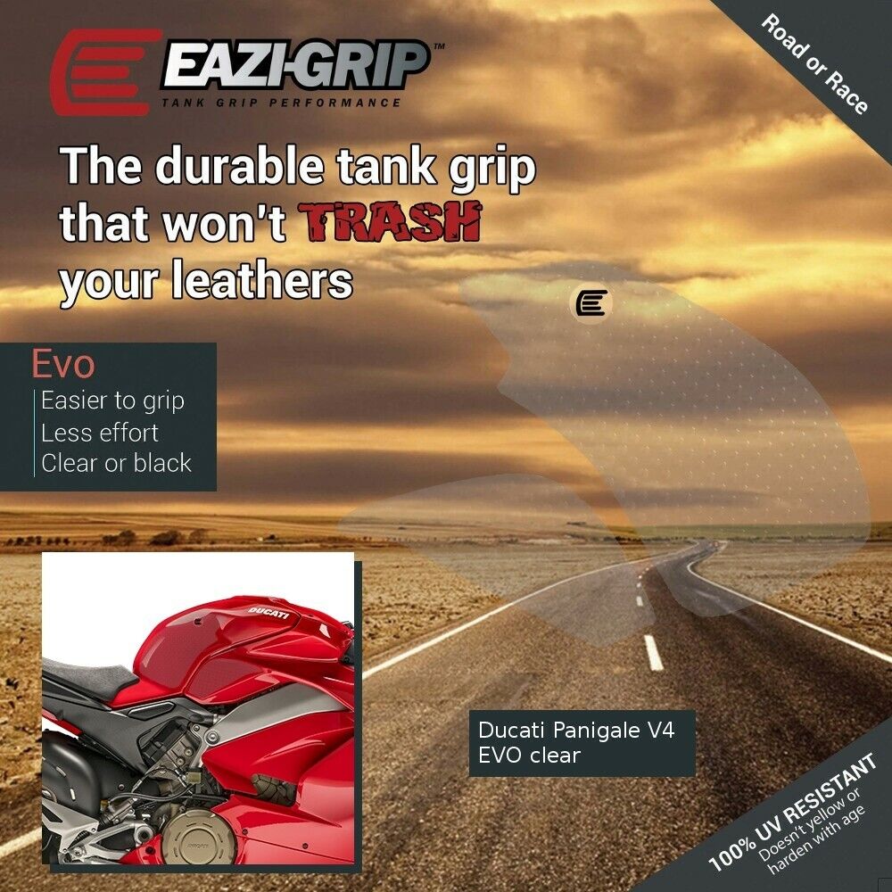 Ducati V2 Panigale / Streetfighter Eazi-Grip Evo Tank Grip Traction Pads - Black