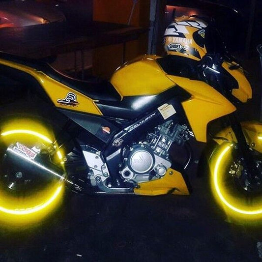 Reflective YELLOW Rim Stripes R1 R6 FZ6 MT09 GSXR SV650 ZX6 ZX10 CBR CB1000R 675