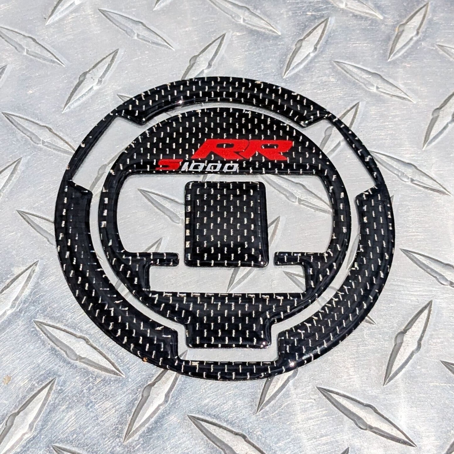 Real Carbon Fibre Fuel / Gas Cap Pad - BMW  2009 + S1000RR Tank Sticker / Decal