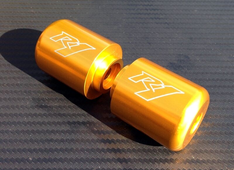 Yamaha R1 Engraved GOLD Anodized Bar Ends Sliders YZF-R R1M R1S