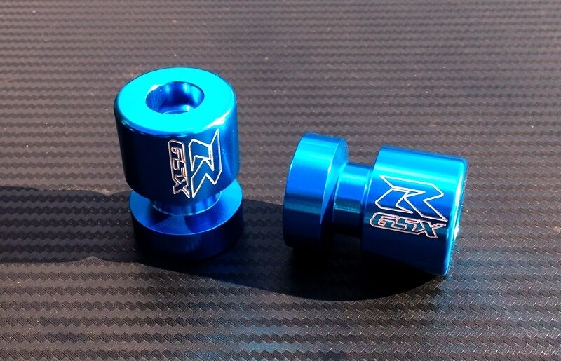 BLUE Suzuki GSXR Swingarm Spools / Bobbins / Sliders GSX-R 600 750 1000 1100