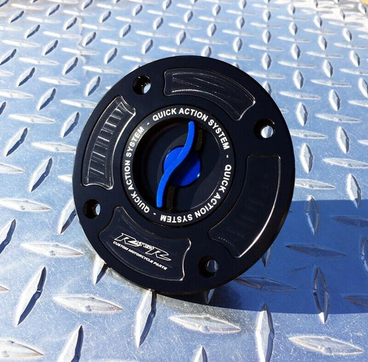 Blue Quick Fuel Gas Cap - GSXR SV650 TL1000R TLS Hayabusa GSF1200 GSX1400 RGV250