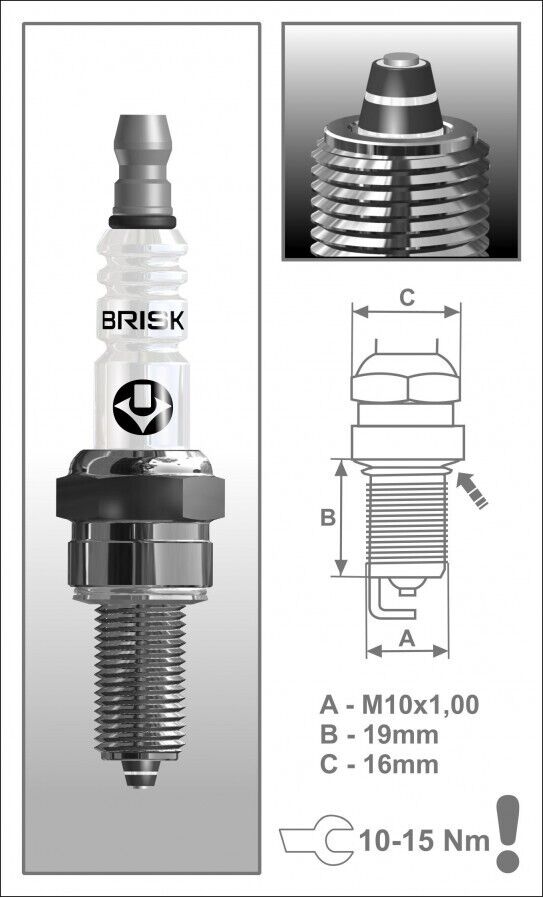 4 x BRISK AR10ZS Spark Plugs GSXR HAYABUSA CBR VFR R1 RSV4 ZX10 ZX14 NGK CR8 CR9