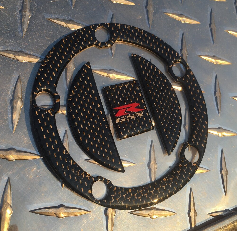 K3 + Suzuki GSX-R1000 Real Carbon Fibre Fuel / Gas Cap Pad / Protector GSXR 1000
