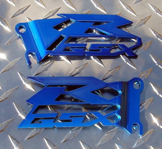 GSX-R Candy BLUE Cut-Out Heel Guards / Plates  GSXR  600  750 1000