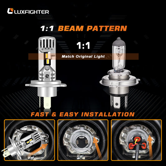 2 x H4 LED Headlight Bulbs 100W 6500K 9003 HB2 High / Low Dual Beam Globes